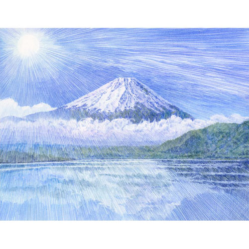 富士山、本栖湖